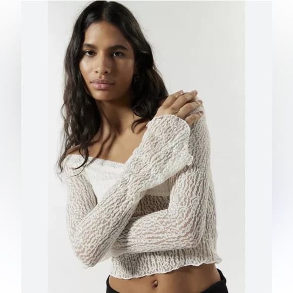 Urban Outfitters Tops - Silence + Noise Delphine semi sheer lace top